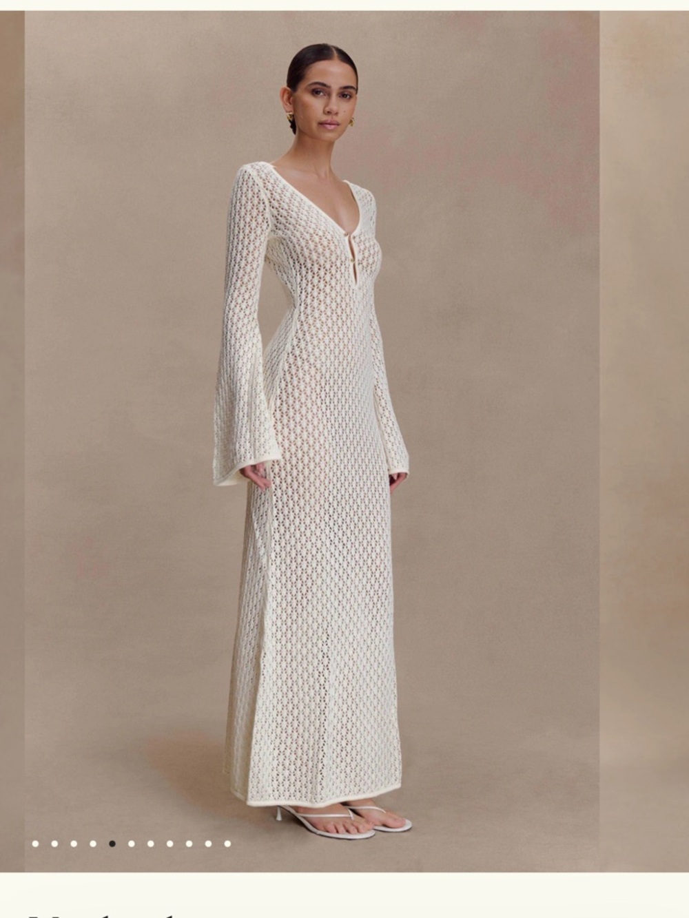 Meshki Kayleigh Crochet Fishtail Flare Sleeve Maxi Dress - Picture 5 of 5